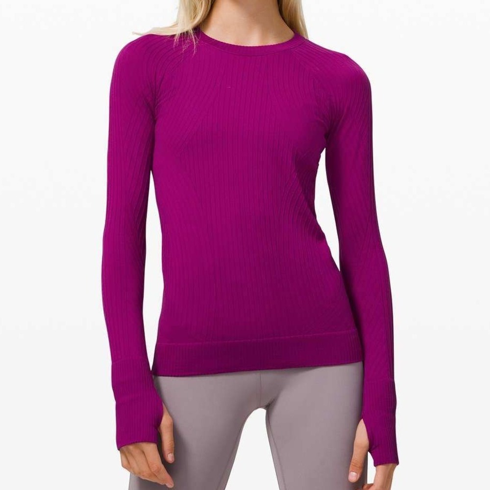 Lululemon Rest Less Pullover Aerial Current Deep Fuschia Highlight Purple Size 4